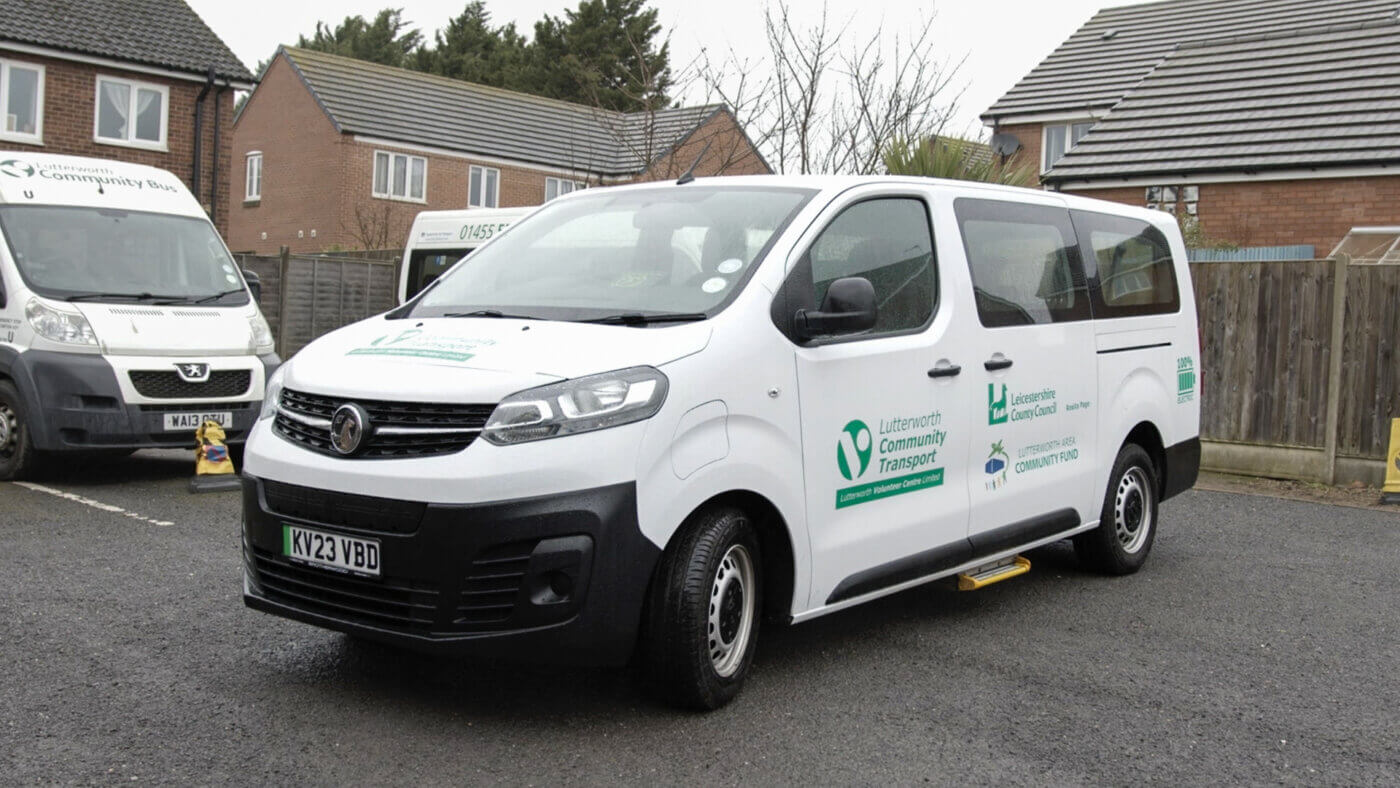 The electric Wheelchair Accessible Vehicle used by Lutterworth community transport