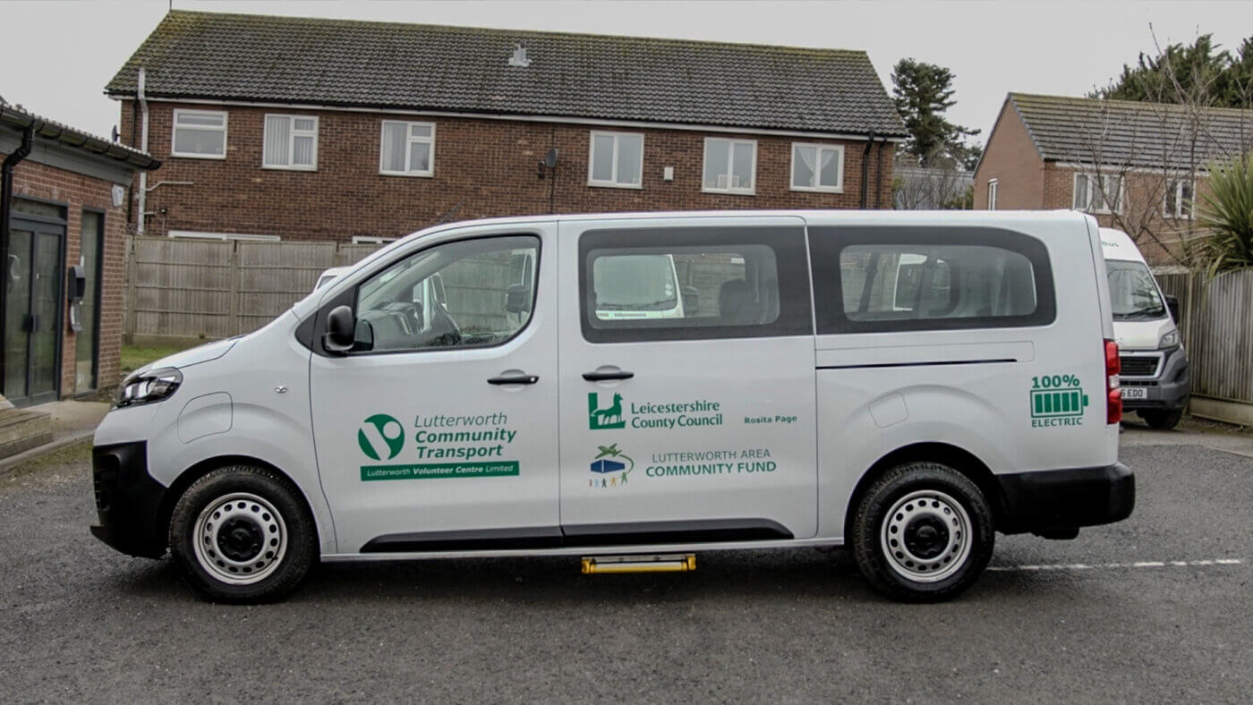 Lutterworth Community Transport electric vehicle