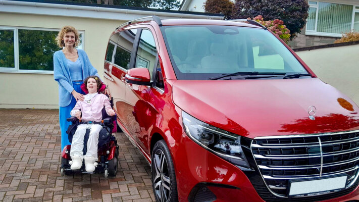 Natalie with her stylish new Mercedes-Benz V-Class WAV